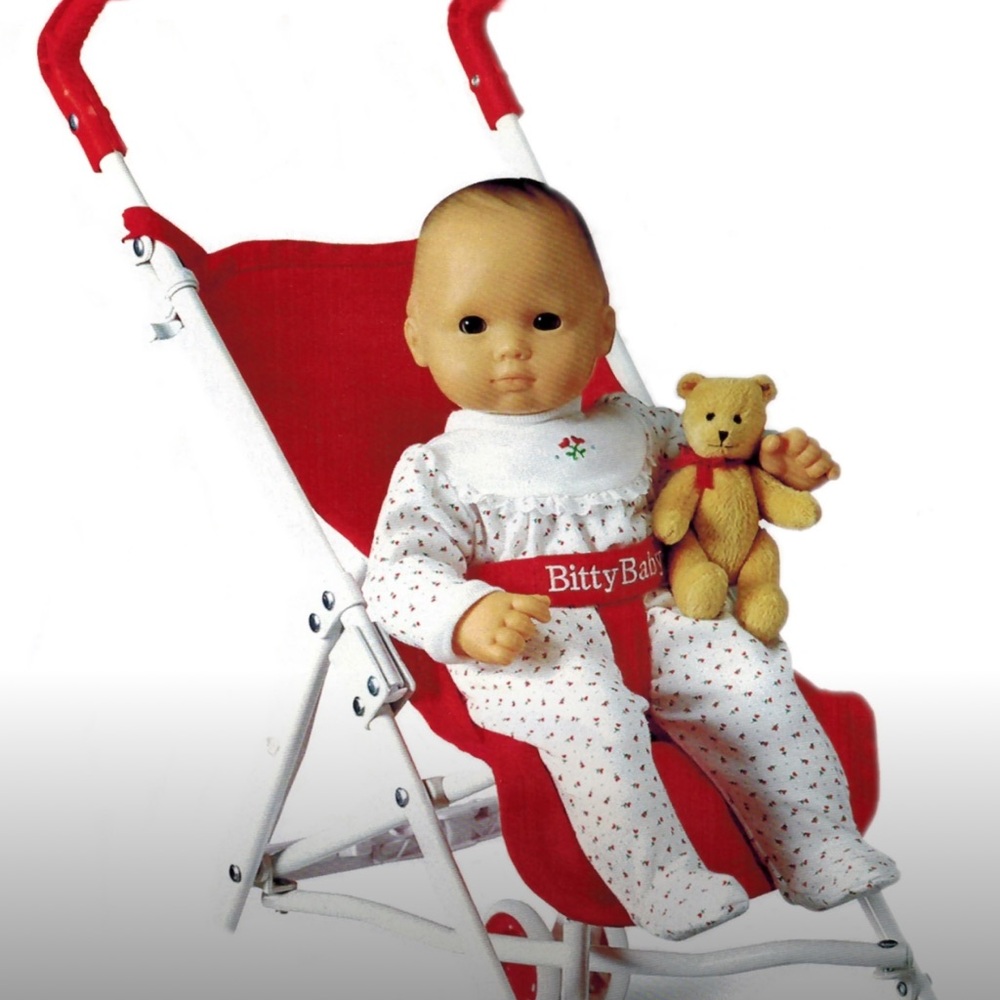 Bitty Baby American Girl doll RARE red stroller